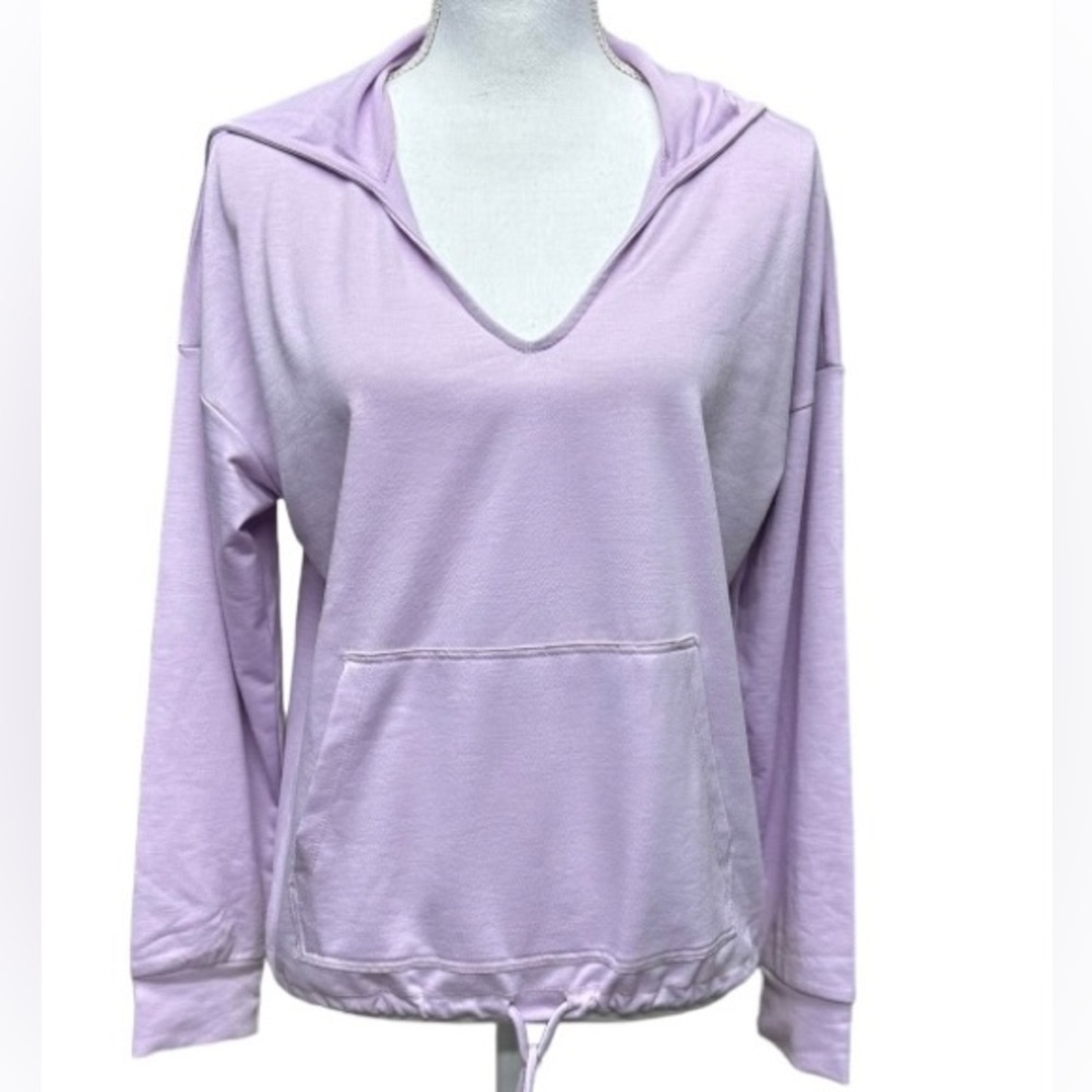 Gibsonlook‎ Women's French Terry Bottom Tie Hoodie Cloud Purple Pink Size M NWT - Picture 2 of 11